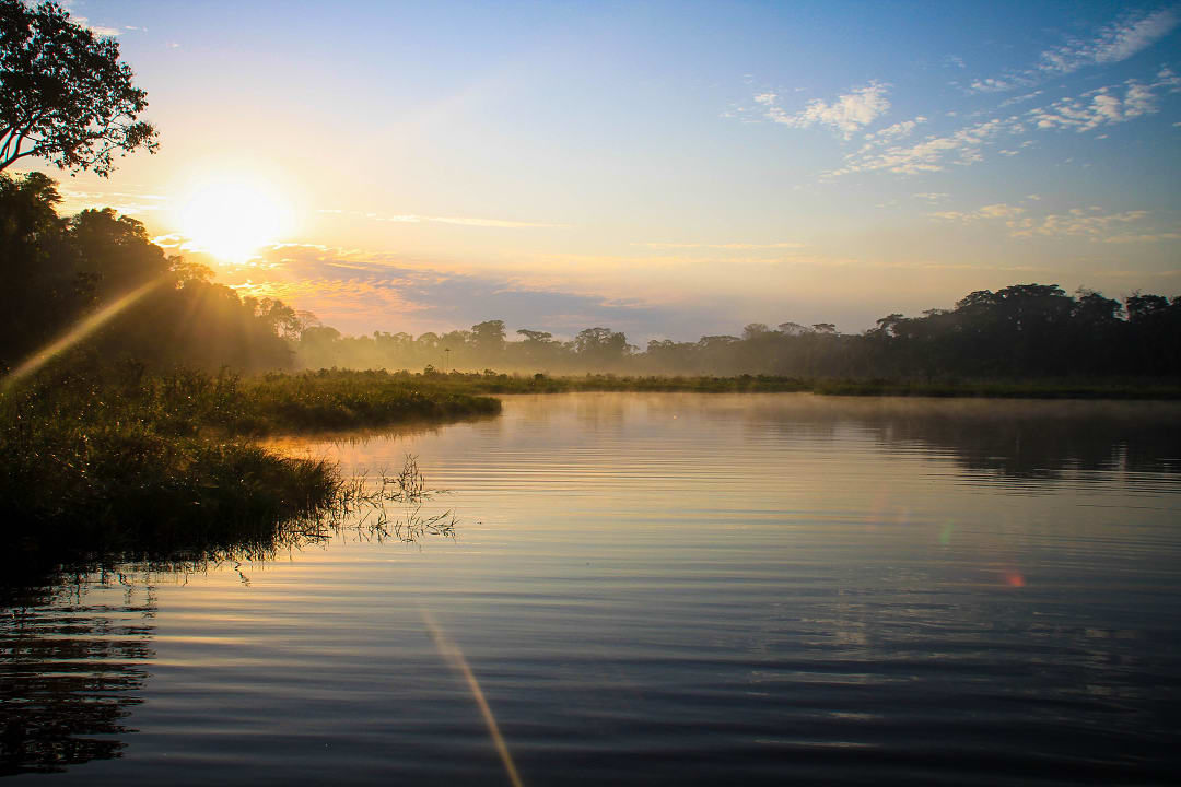 Puerto Maldonado rainforest at sunset in Peru