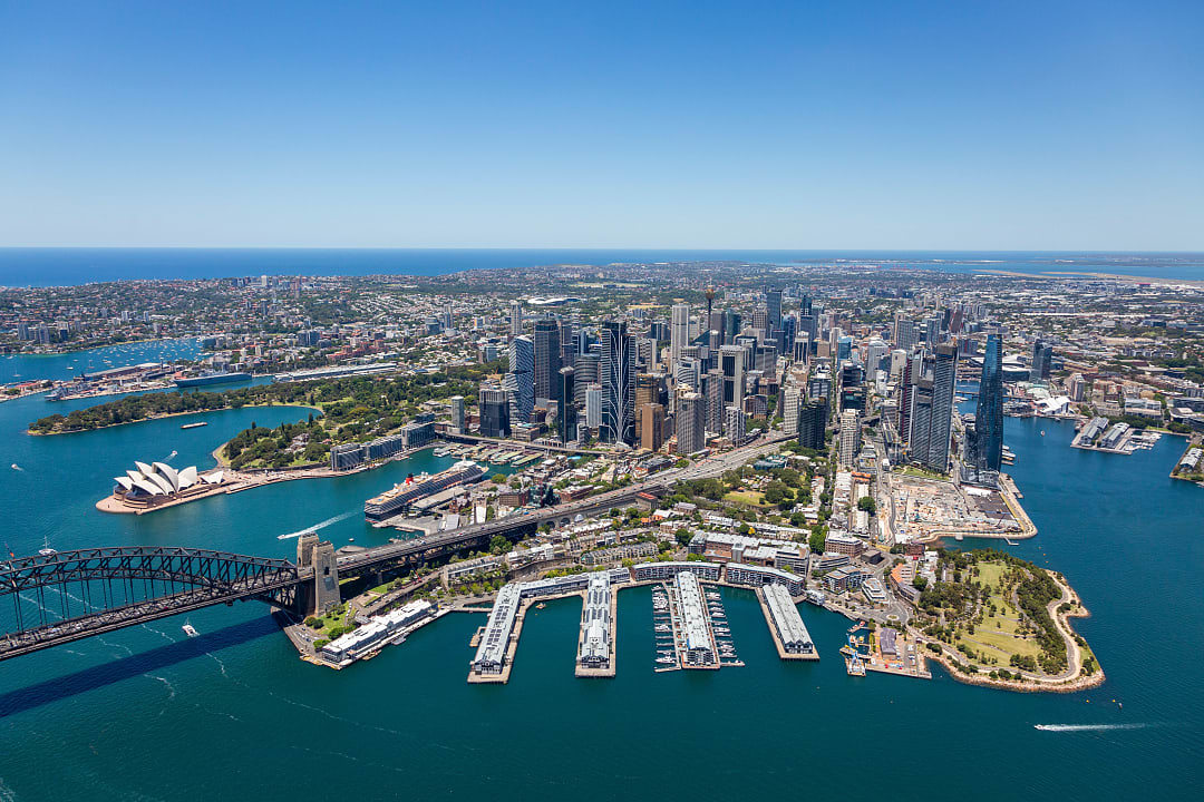Aerial view of Sydney, Australia.