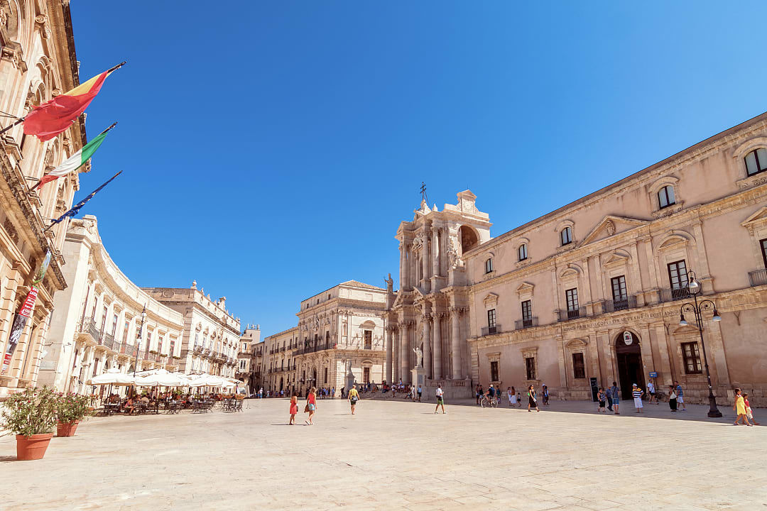 Baroque architecture of Piazza del Duomo in Ortigia, Syracuse