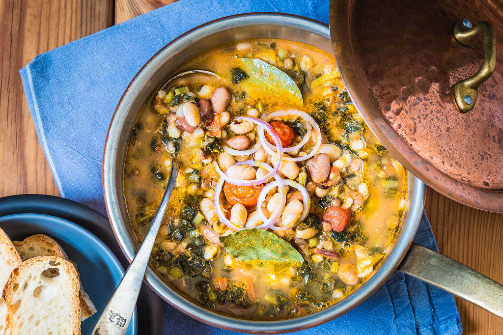 Ribollita, a tuscan soup made with bead and vegetables