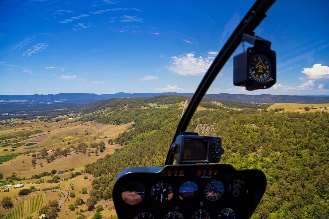 A private helicopter ride over the Hunter Valley, Australia.