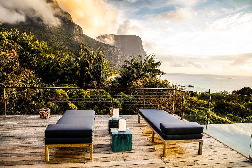 View from the terrace at Capella Lodge on Lorde Howe Island, Australia. Photo courtesy Capella Lodge
