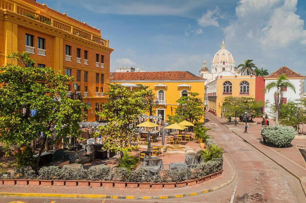 Santa Teresa square in the center of Cartagena, Colombia