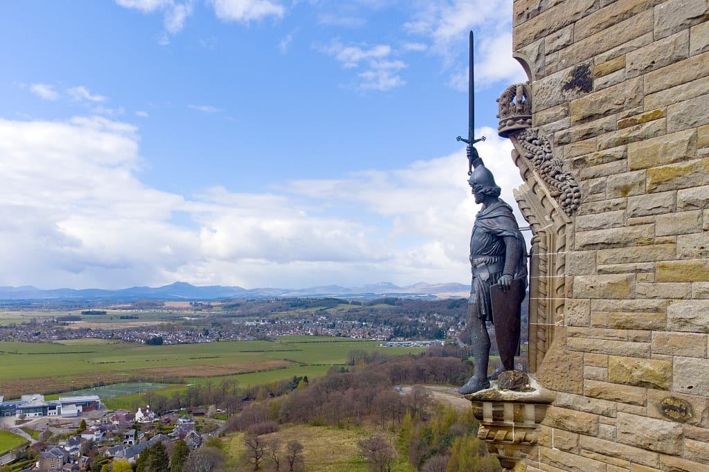William Wallace statue at The National Monument in Stirling, Scotland 