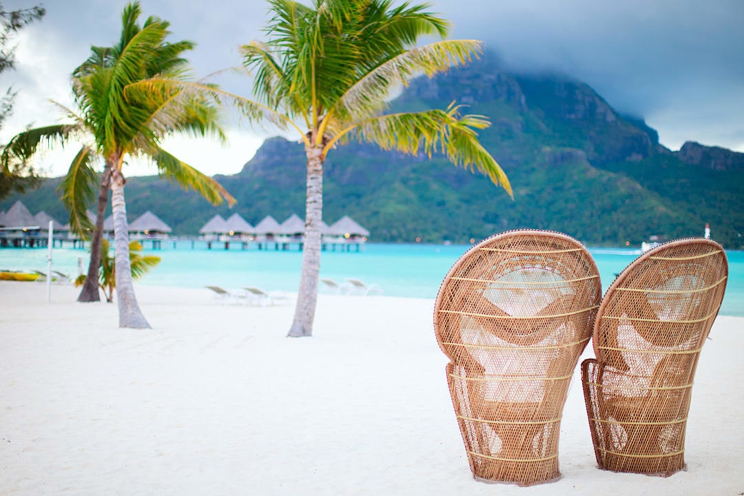 Beautiful and romantic beach in Tahiti