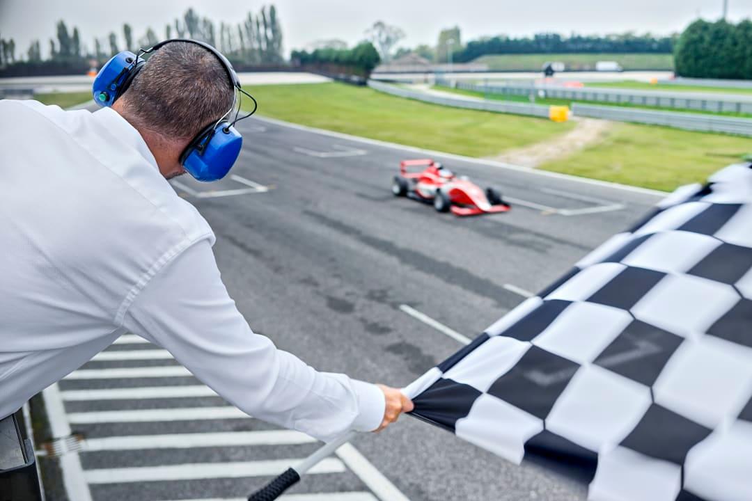 A formula 1 race car in Italy
