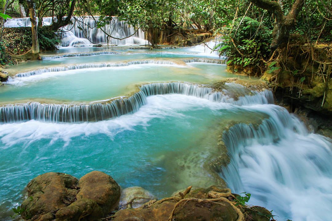 Kuang Si Waterfalls in Luang Prabang, Laos