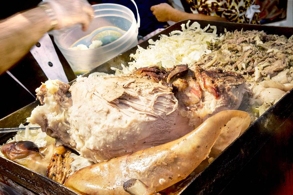 Slow cooked pork shoulder in Buenos Aires, Argentina