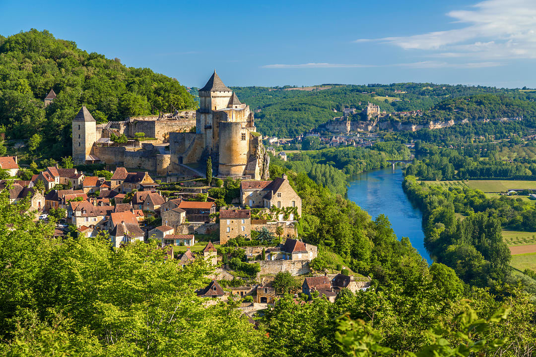 View of Château de Castelnaud in Castelnaud-la-Chapelle, France