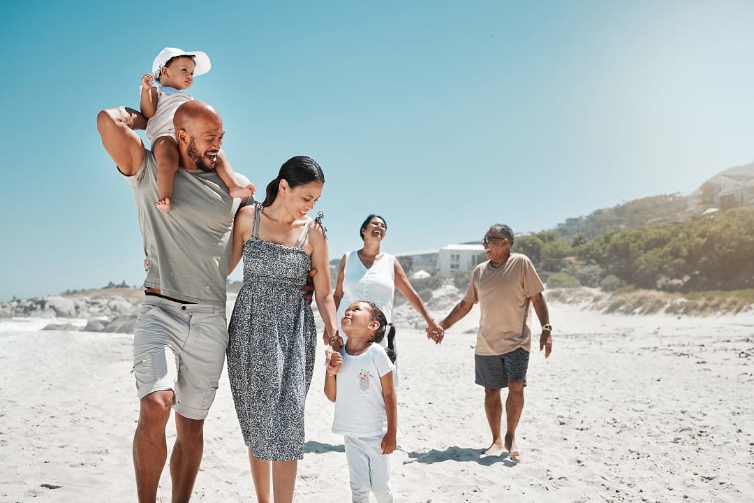 Family on summer vacation. 