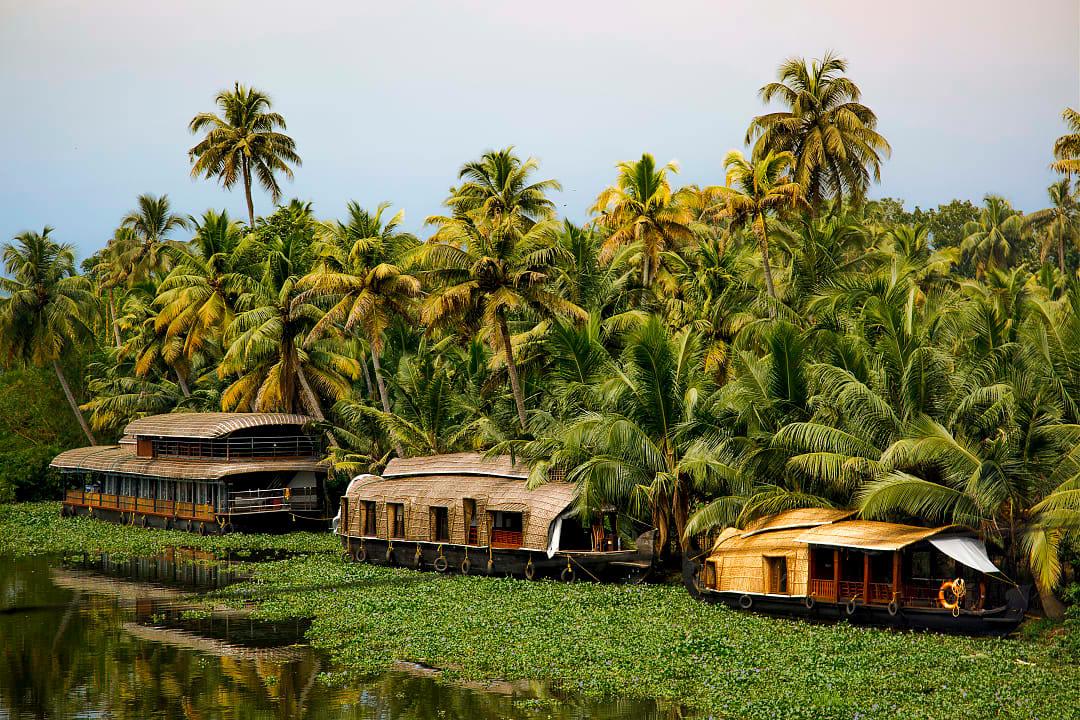 Houseboat on Vembanad Lake in Kerala.