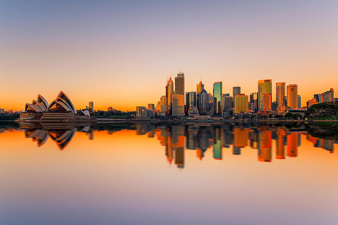 Sunset view of Sydney, Australia.