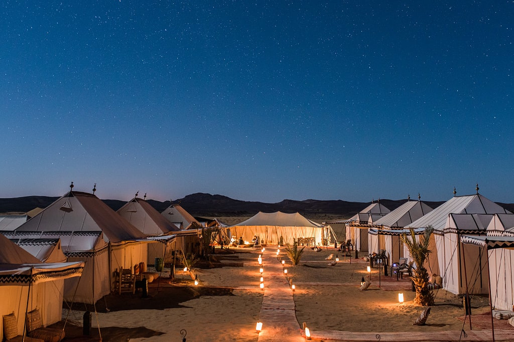 Luxury camp in Erg Chebbi, Morocco