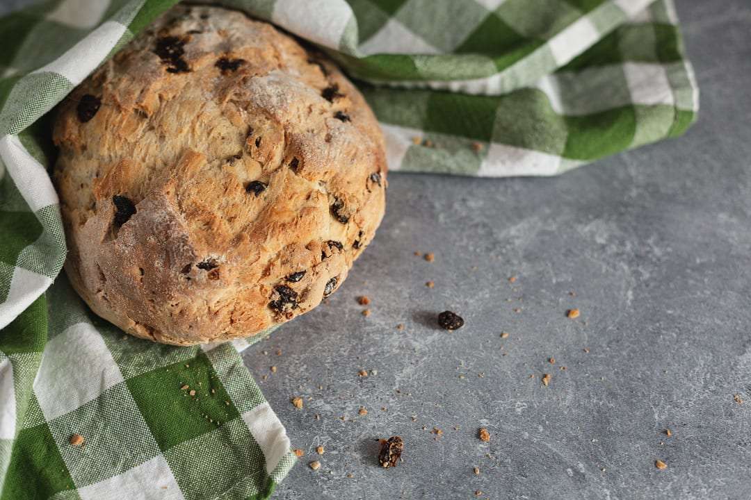 Freshly baked traditional irish soda bread.