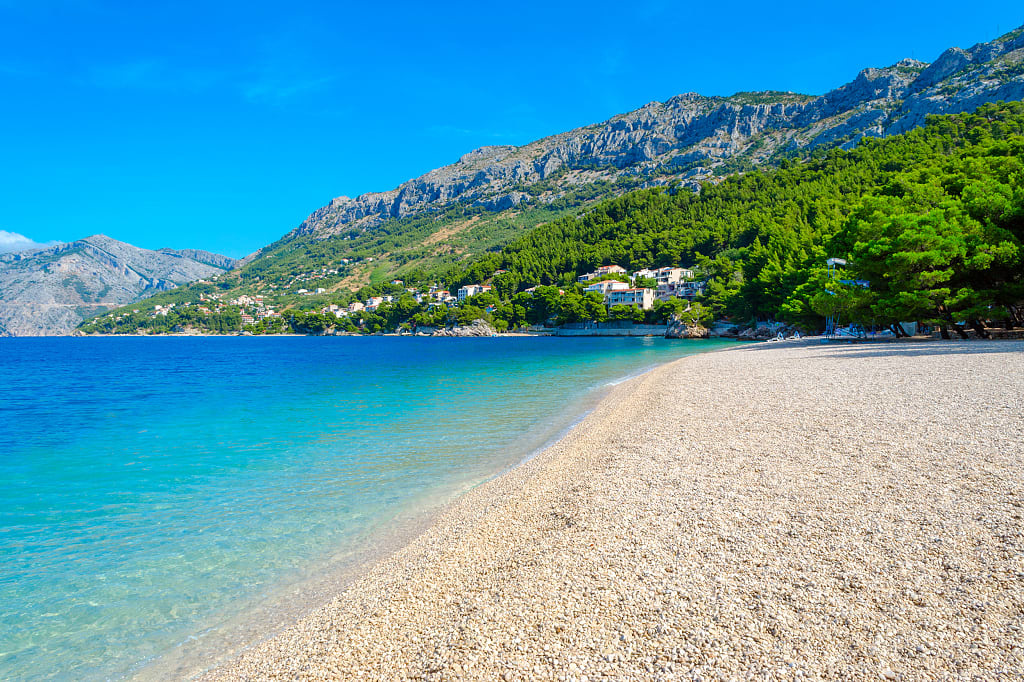 Punta Rata Beach in Brela, Croatia