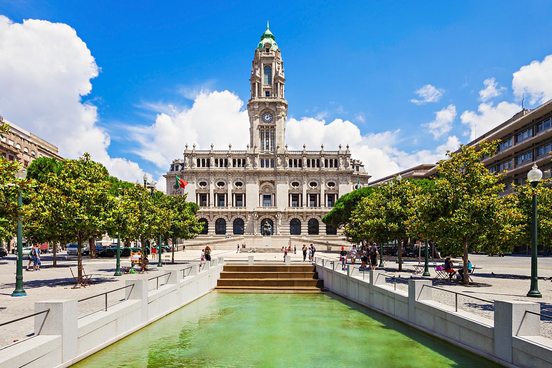 Liberdade Square in Porto, Portugal