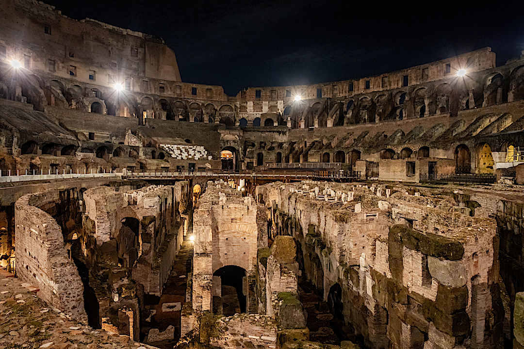 Enjoy a private evening tour at the Colosseum in Rome.