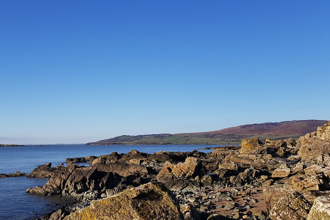 Rocky shoreline in Galloway, Scotland