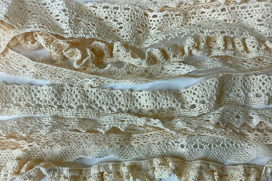 Laces made during a traditional Irish lace making workshop.