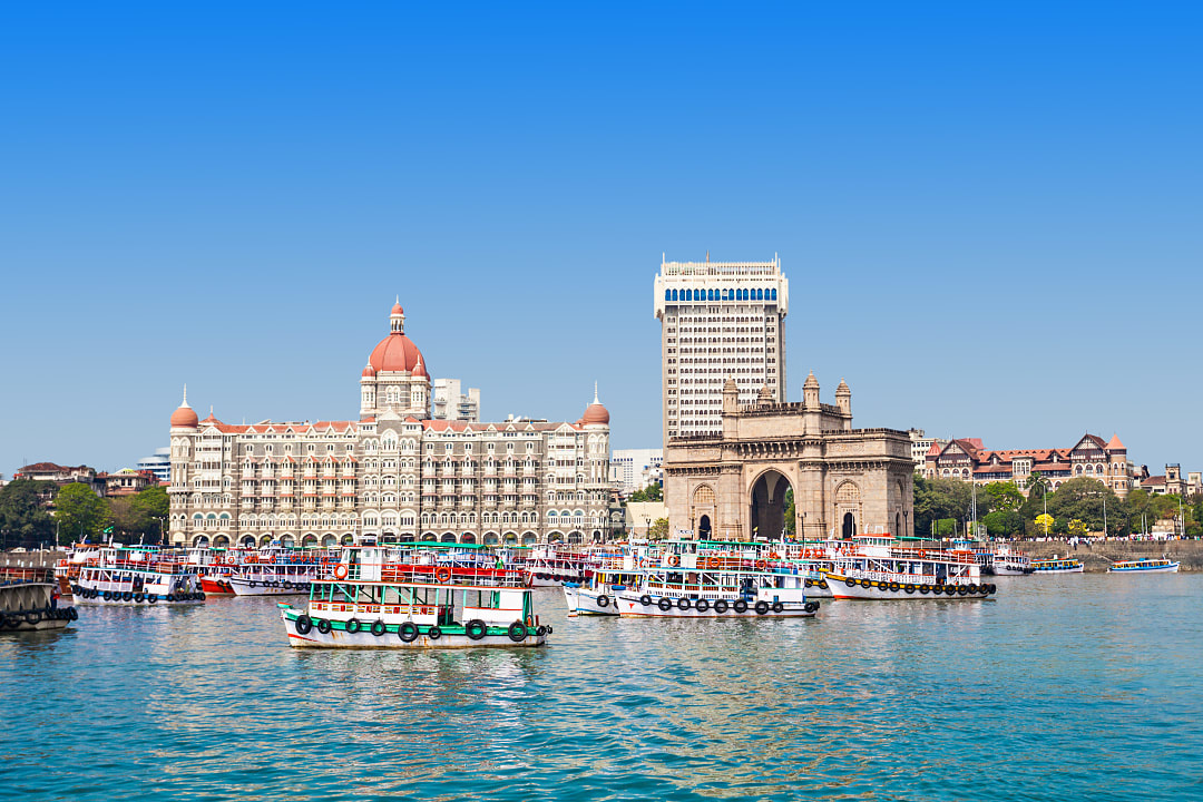 View of the Taj Mahal Palace in Mumbai.