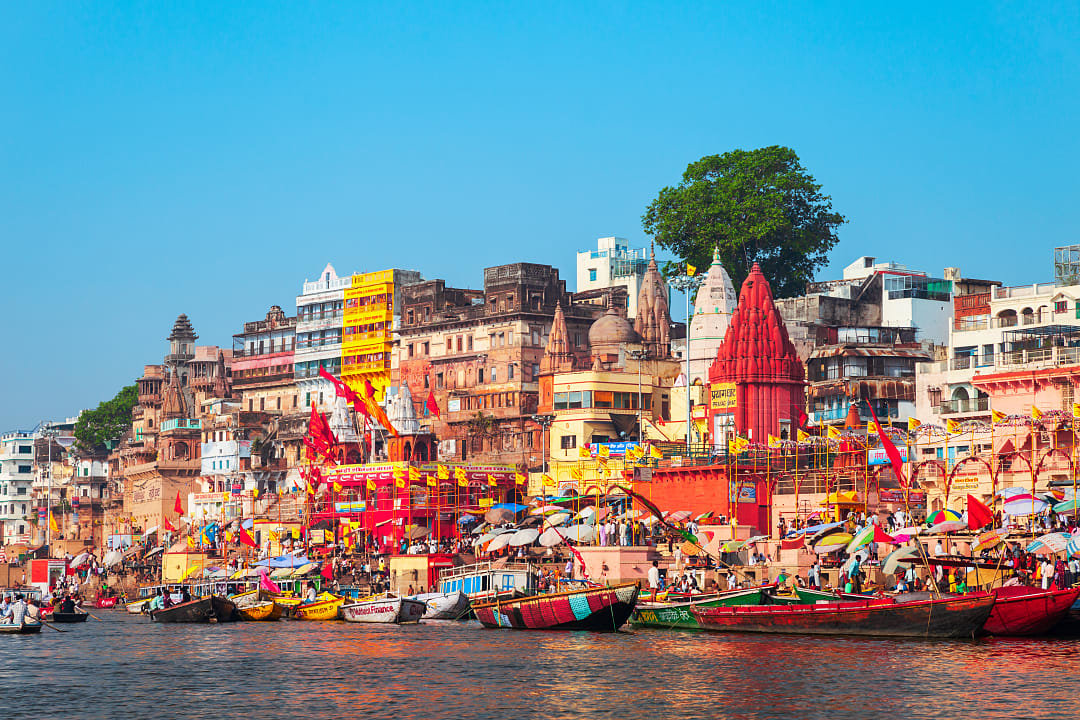 Boat ride along the Ganges in Varanasi.
