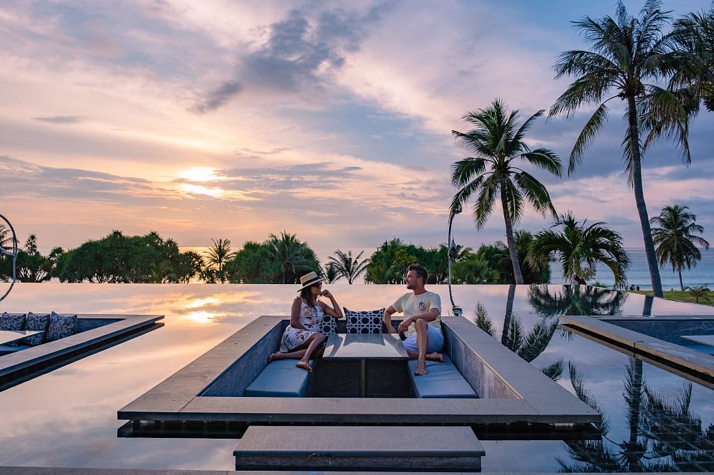 Couple at a luxury resort in Phuket, Thailand