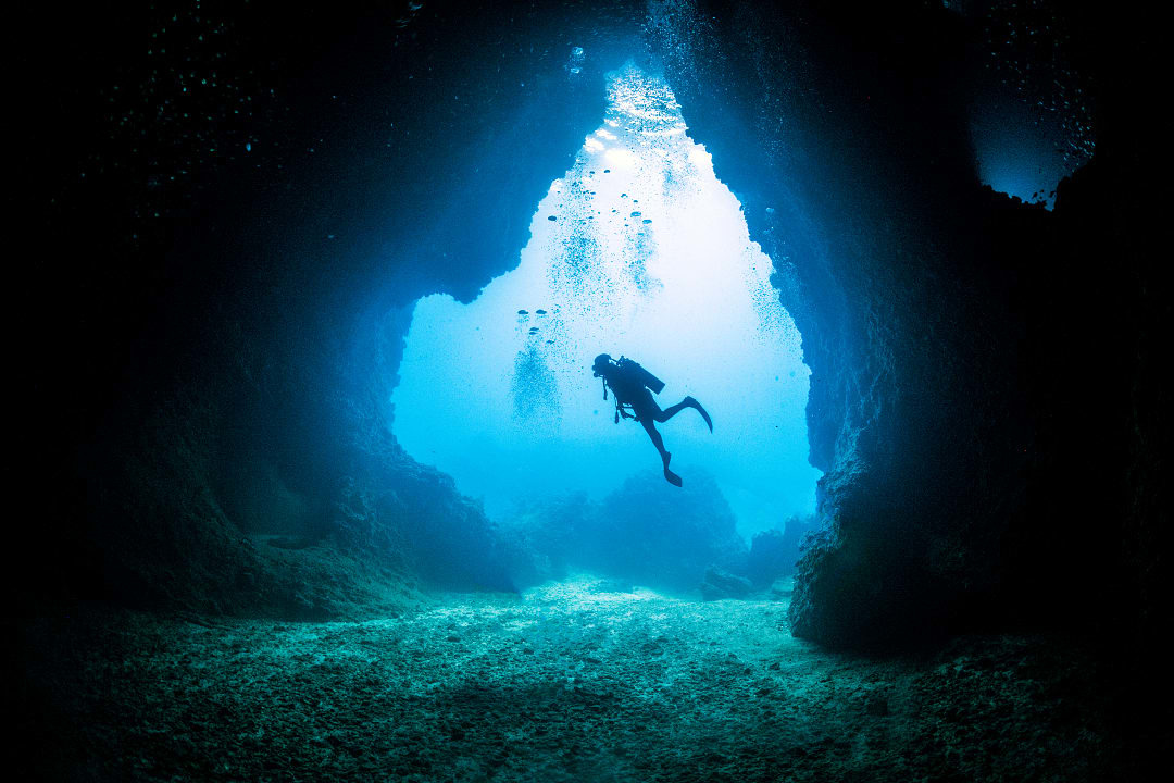 Cave diving in Phuket, Thailand.