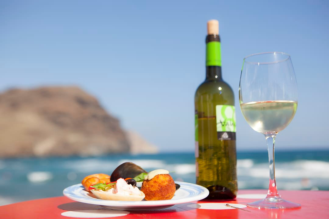 Food and wine on the coast of Spain