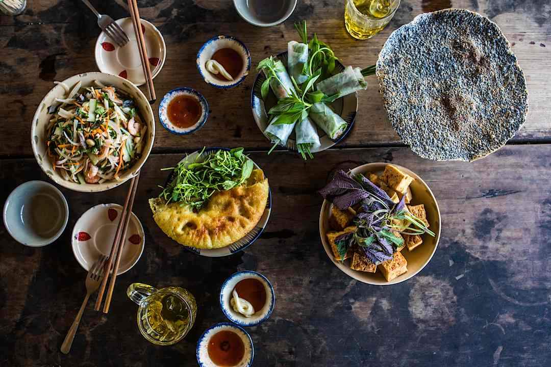 Vietnamese dinner, photo courtesy of Christian Berg Vietnam Tourism.