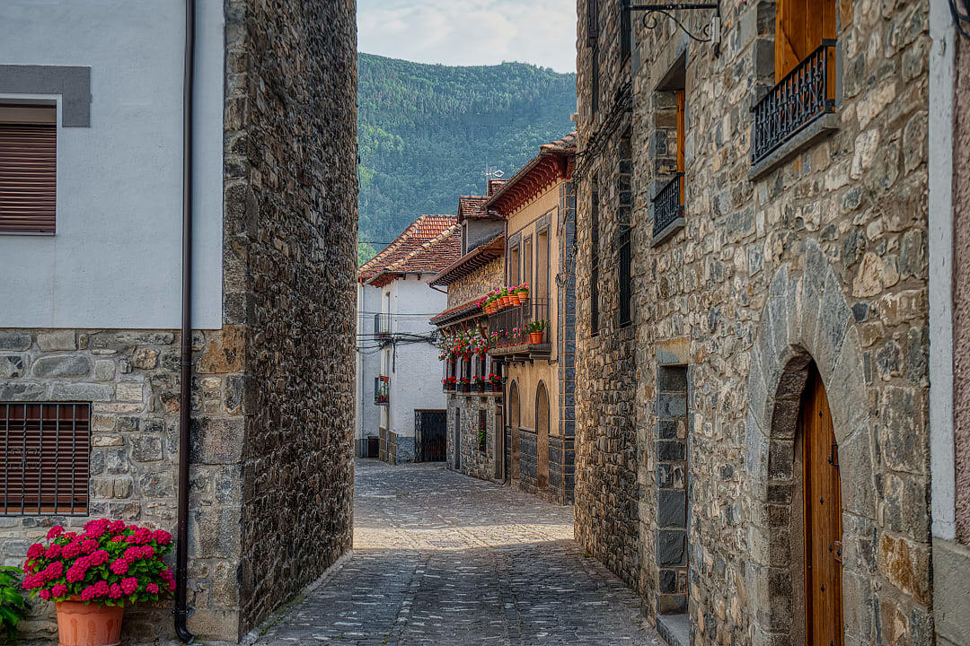 Village in Ansó Valley, Aragon, Spain.