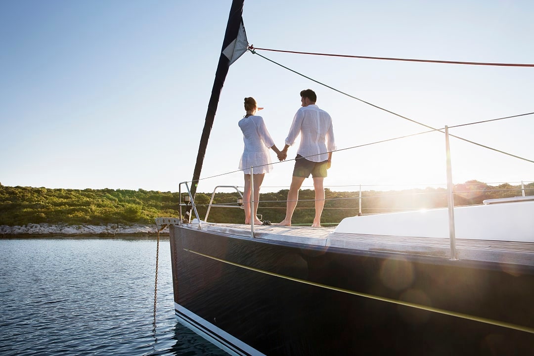Couple on a luxury trip in Croatia.