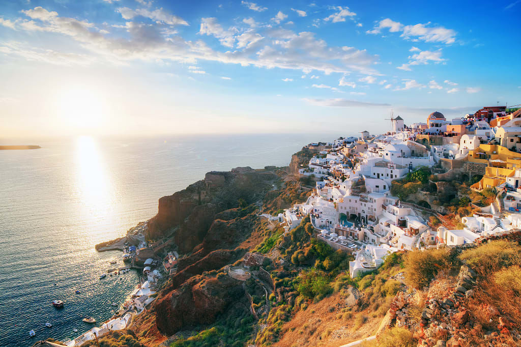 Oai, Santorini at sunset