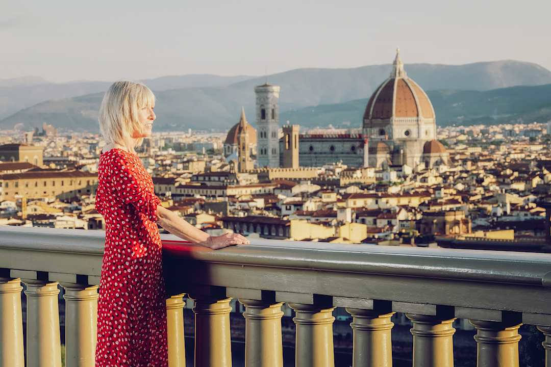 Woman admiring the view in Florence, Italy.