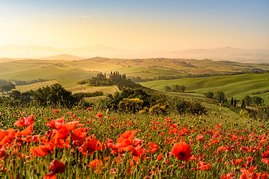 Landscape scenery in Tuscany, Italy
