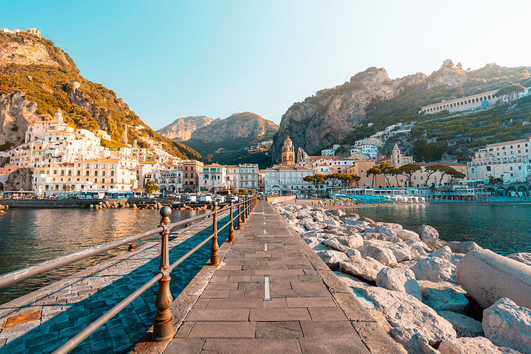 Town on the Amalfi Coast in Italy.