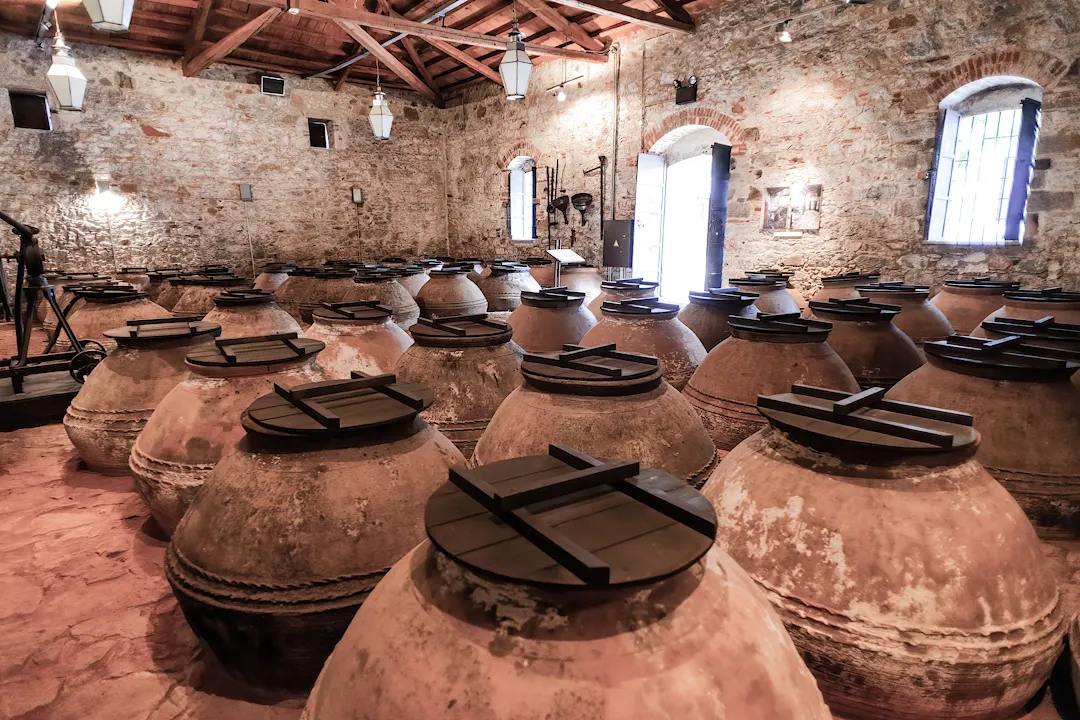 Ancient Pithoi used for olive oil storage in Lesvos