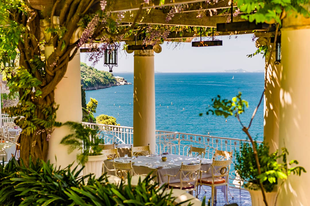 Restaurant in Positano on the Amalfi Coast, Italy.