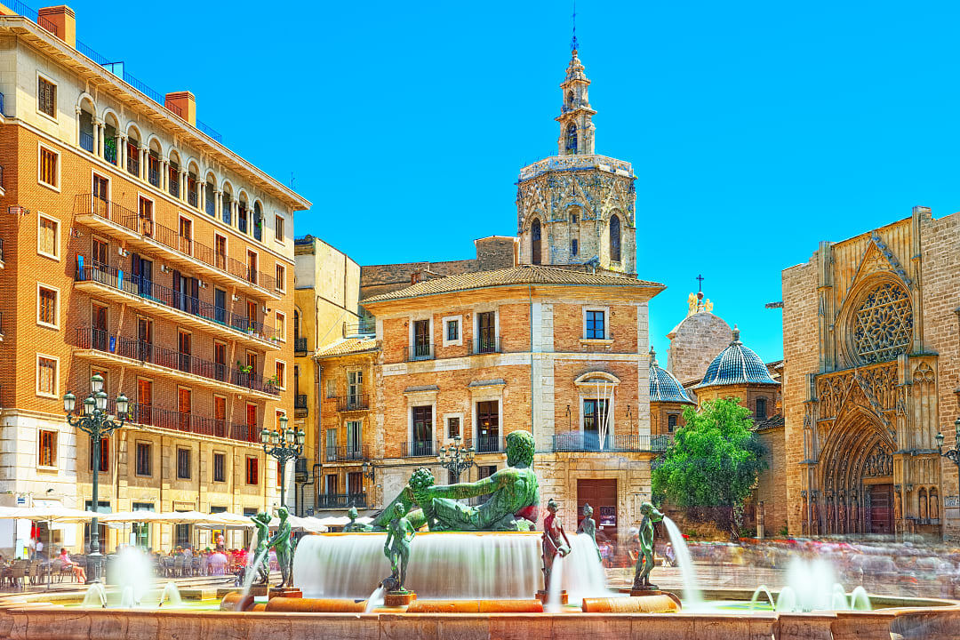 Rio Turia fountain in Valencia, Spain