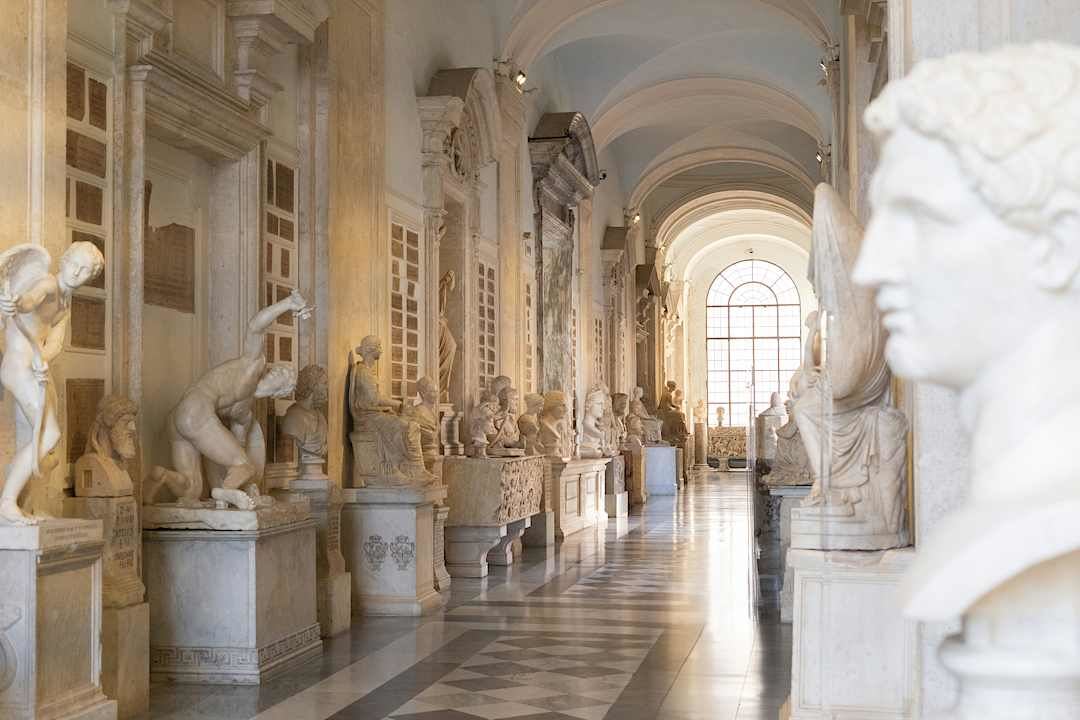 Sculptures in the Vatican Museums.