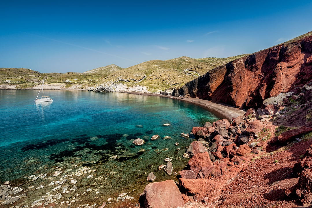 Red Beach on Santorini island, Greece