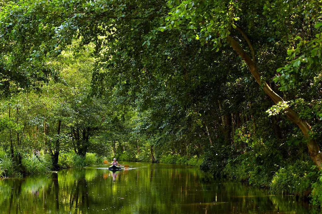 Kayaking the Spreewald in Lübbenau, Germany
