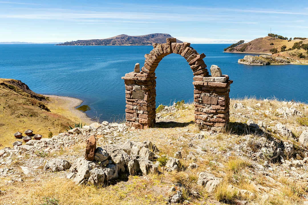 View of Lake Titicaca, Peru.