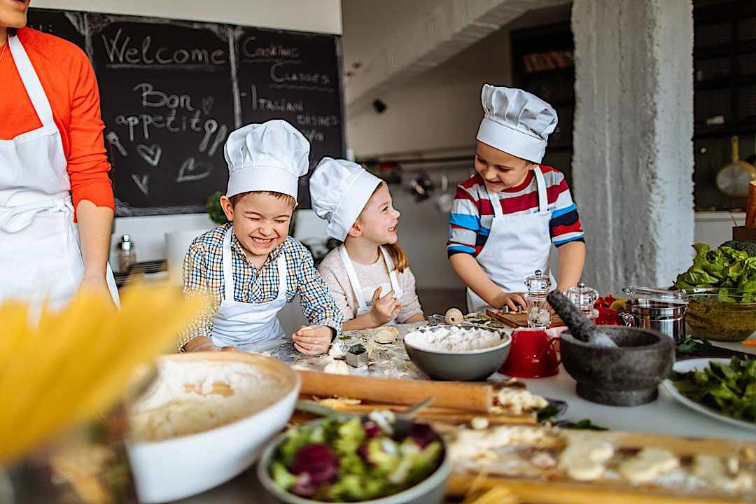 Children enjoying a cooking class.