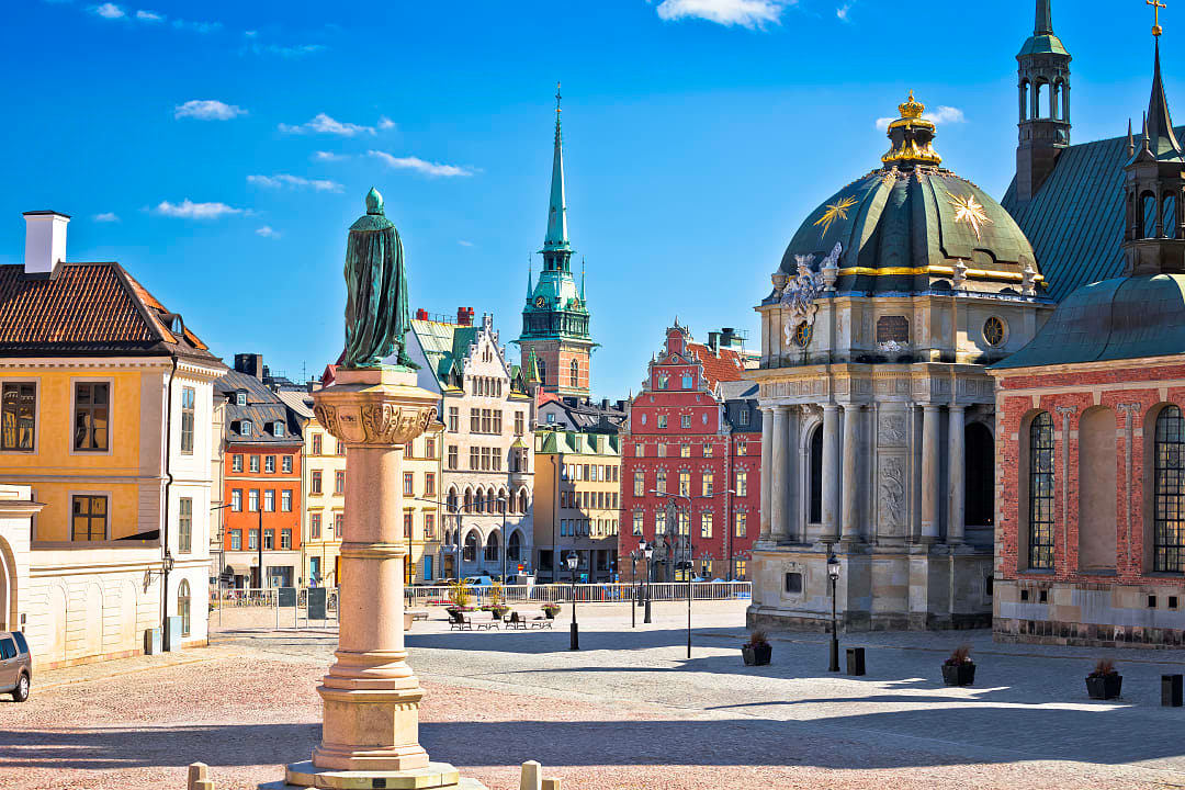 Riddarholmen Square in Stockholm, Sweden.