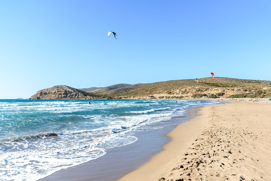 Prasonisi Beach on Rhodes Island, Greece.