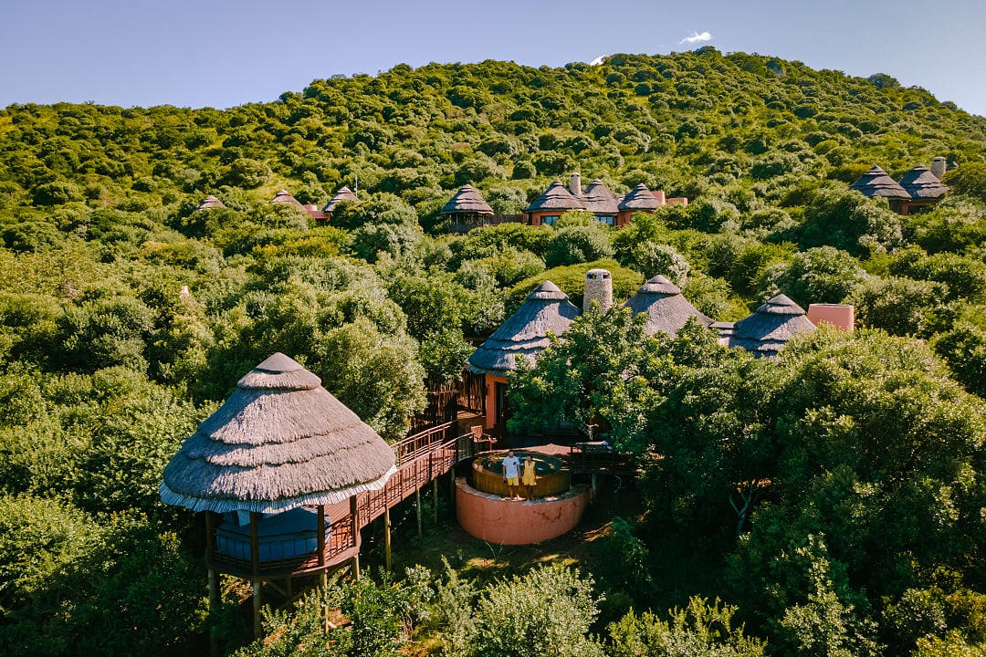 Couple at luxury lodge in KwaZulu Natal, South Africa