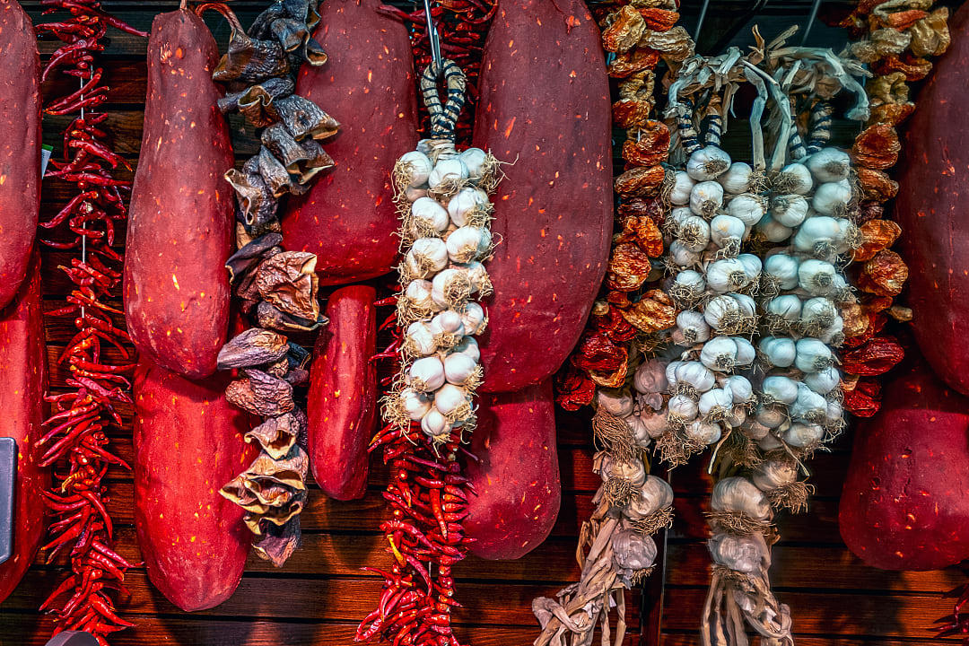 Pastirmasi on display in the Grand Bazaar