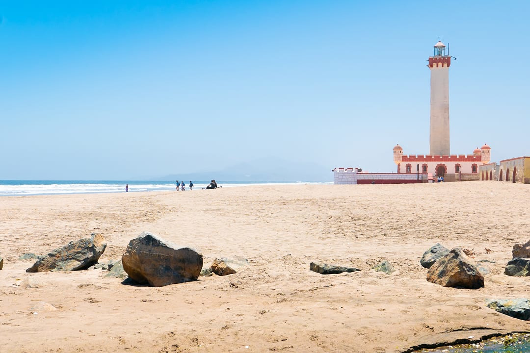 Faro Monumental lighthouse on Play el Faro in La Serena, Chile