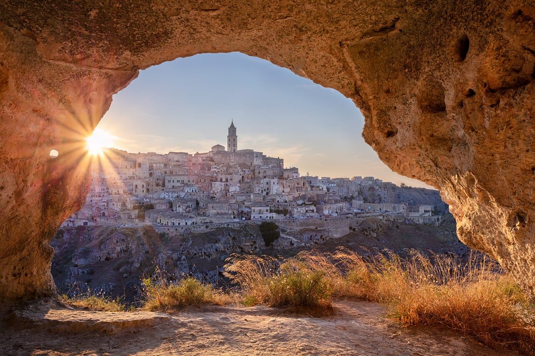 Sunrise over Matera, Basilicata.