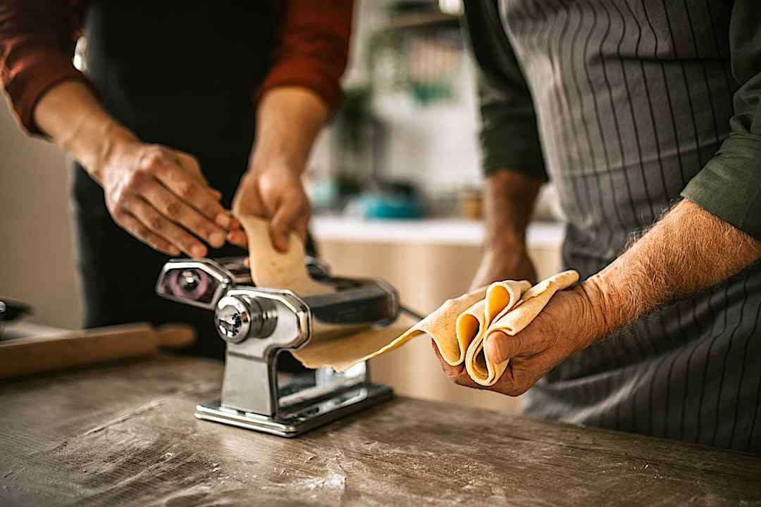Pasta making class in Italy.